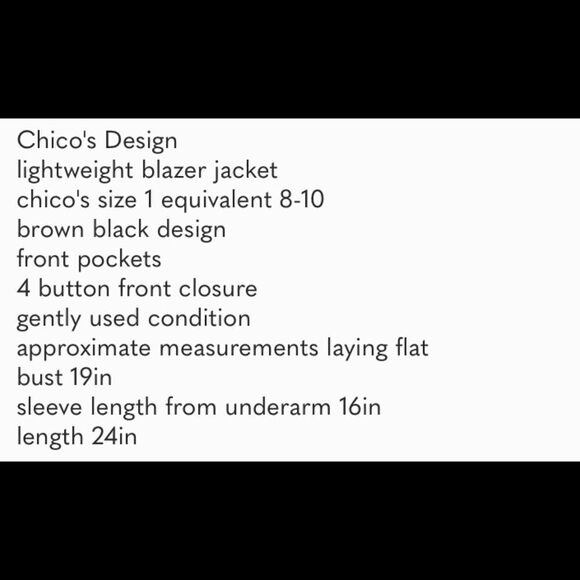 Chico jacket blazer size 1 (8-10) - Picture 7 of 7
